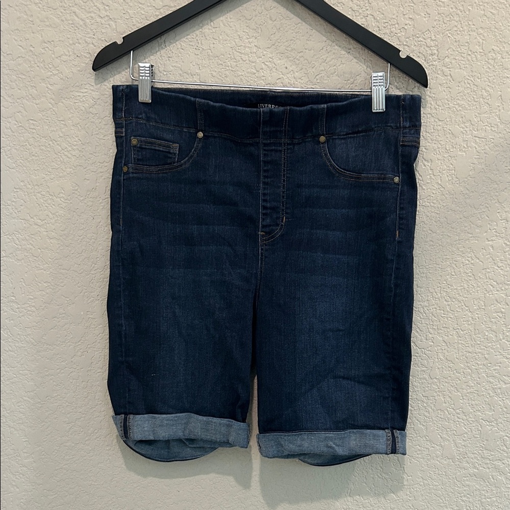 Liverpool Navy Denim Shorts size 14